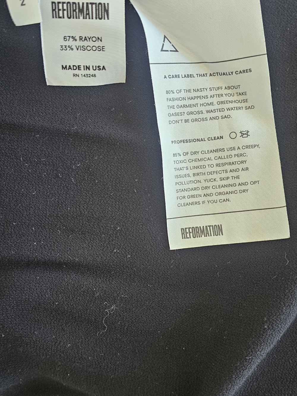 Reformation Black Midi Skirt with Soft Drape - Picture 4 of 4